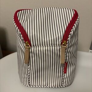 Skip Hop Grab & Go Double Bottle Insulated Bag, Gray/White Stripe